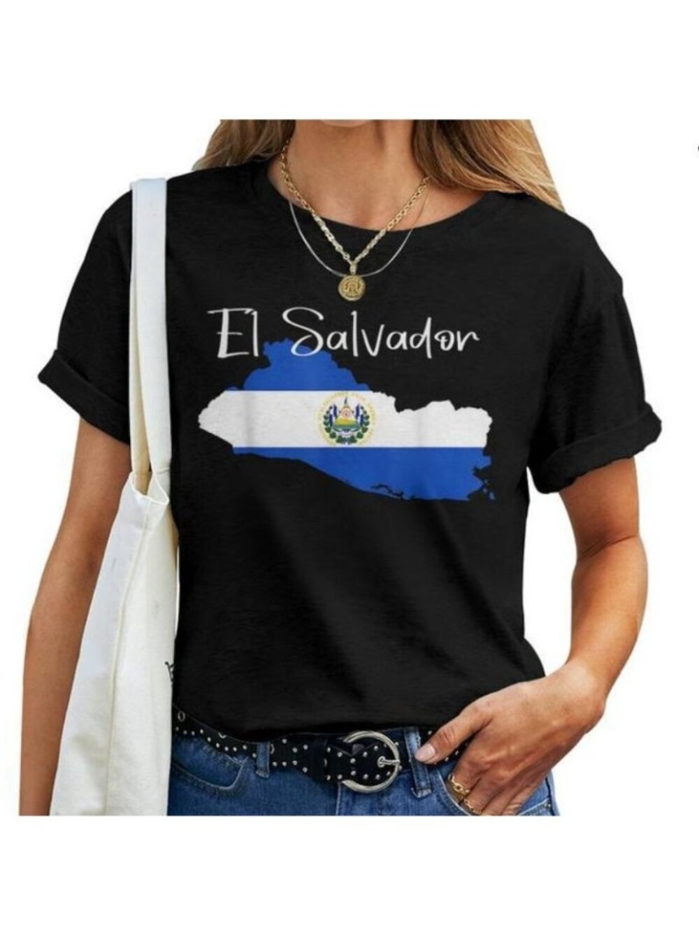 Port & Company El Salvador Tshirt Womens Medium Black New Casual